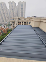 Luxuriöses, Langlebiges Aluminium-Faltdach mit Windschutz, Einziehbares Pergola-System mit Fernbedienung für Außenpool-Beschattung