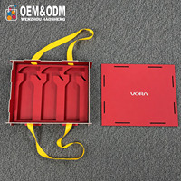 Boîte rigide modulaire à fermeture à clipser en carton gris, boîte cadeau portable à couvercle rabattable avec fentes de positionnement en papier intégrées