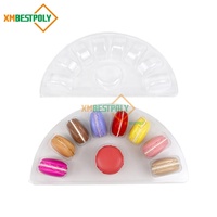 Plateau d'insertion en blister transparent pour macarons, forme et taille personnalisées, 9 cavités, pour desserts et biscuits, conteneur de présentation en PET