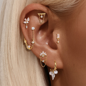 Pendientes de Moda con Borla Pequeña, Chapados en Oro de 18k, para Mujer - Product Image 5