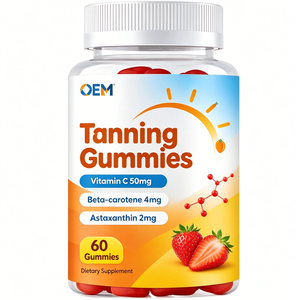 OEM GMP Tanning <b>Gummies</b> with <b>Vitamin</b> C Beta Carotene Astaxanthin 60 Pectin <b>Gummies</b> - Product Image 1