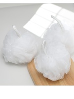 Boules exfoliantes pour le corps avec logo personnalisé, éponges en loofah en forme de fleur écologiques en plastique, pouf en maille coloré
