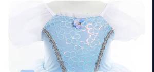 Robes bouffantes imprimées pour filles MS Clothes, costume de cosplay d'anime pour Halloween et carnaval, robe de princesse bleu clair pour enfants - Product Image 5