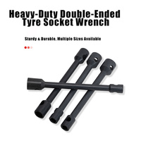 Clé à douille métrique double extrémité allongée pour pneus, outil de démontage hexagonal carré robuste pour camions et pneus de grande taille