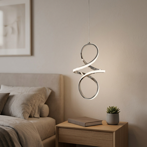 โคมไฟเพดาน LED ทรงเกลียวโครเมียม สไตล์โมเดิร์น - Product Image 4