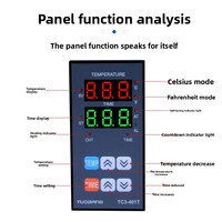 Controlador de Temperatura Integrado con Temporizador TUOBANG TC3-401T, Termostato Industrial PID para Máquina de Prensa de Calor