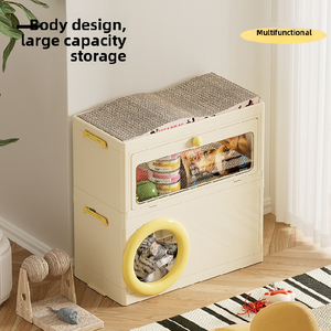 Casa Plegable para Gatos con Rascador Integrado, Cama para Gatos de Múltiples Niveles con Almacenamiento, Refugio Impermeable para Mascotas Pequeñas - Product Image 5