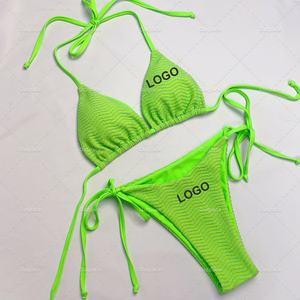 ชุดบิกินี่เซ็กซี่แบบ 2 ชิ้น คุณภาพสูง ออกแบบ 3 มิติ สำหรับผู้หญิง ชุดบิกินี่ทรงสามเหลี่ยม ชุดว่ายน้ำชายหาด ชุดอาบน้ำ - Product Image 1