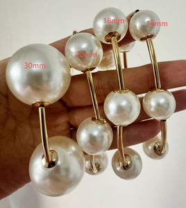 Kaimei 2026 Gioielli alla Moda Bracciale Punk Placcato Oro 18K con Grandi Perle a Sfera 30mm Bracciale Rigido Super Grande a Bolle - Product Image 6