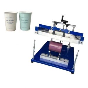 New Beverage <b>Cup</b> Screen Printing Machine Hand Operated Cylindrical Multicolor - Product Image 5