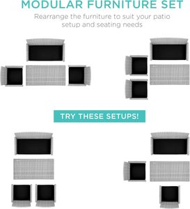 Conjunto de Sofás de Mimbre para Exteriores de Estilo Moderno y Sencillo con Cojines Cómodos para Jardín, Terraza y Piscina, de Vietnam - Product Image 2