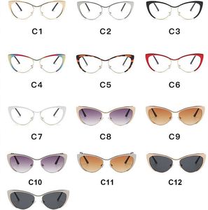 Gafas de Sol de Ojo de Gato con Logotipo Personalizado, de Alta Calidad, con Lentes Transparentes, Montura Metálica, Anti Luz Azul, UV400, para Mujer - Product Image 5