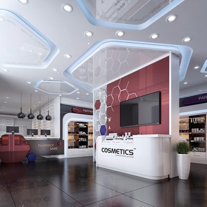 Custom Cosmetic Display showcase Makeup Stand Beauty Shop Shelving Skincare Cabinet Store Furniture Interior Design - Product Image 1