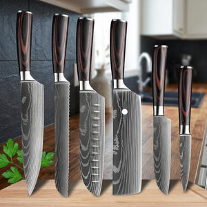 Handmade Eco-Friendly Damascus Steel 5-Piece Kitchen <b>Set</b> with Carbon Steel Chef <b>Knife</b> and Pure Leather Sheath Made in Pakistan - Product Image 2