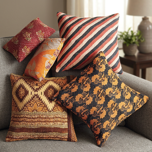 Housses d'oreiller vintage pour le travail, kantha saari - Product Image 2