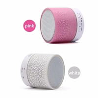 Speaker Mini Tooth biru, pengeras suara nirkabel LED warna-warni kartu TF USB Subwoofer portabel MP3 musik kolom suara untuk ponsel PC