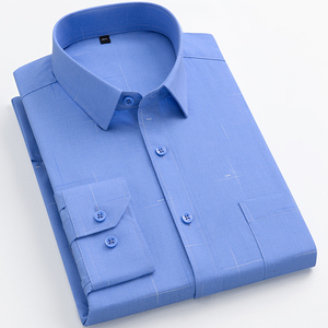 Nueva <span class=keywords><strong>Camisa</strong></span> de Fibra de Bambú a <span class=keywords><strong>Rayas</strong></span> para <span class=keywords><strong>Hombre</strong></span>, Estilo Casual de Negocios, Sin Plancha, con Bolsillo, Elástica, Antiarrugas, <span class=keywords><strong>Rayas</strong></span> Verticales Azules y Blancas, Talla S - Product Image 5