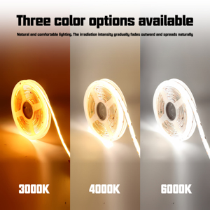 Mới nóng 4000K 8mm 12V 24V 480 đèn <span class=keywords><strong>LED</strong></span>/M COB RGB dải ánh sáng IP20 miễn phí cắt 5M 10m linh hoạt COB Dải COB dẫn dải - Product Image 3