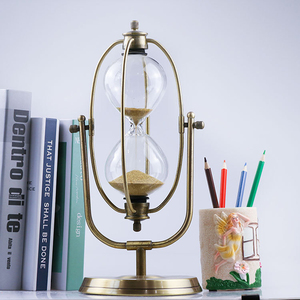<span class=keywords><strong>Sablier</strong></span> rotatif en métal doré rétro personnalisé, ornements de bureau créatifs, <span class=keywords><strong>sablier</strong></span> de sable pour décoration de luxe pour la maison, 15/30/60min - Product Image 4