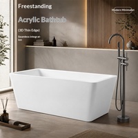 Baignoire de massage à remous autoportante en acrylique, sans joint, écologique, épaissie, moderne, portable, pour hôtel, avec drain d'angle