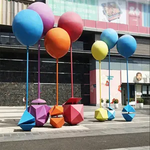 Im Freien gemalte Glasfaser Kunststoff Ballon Skulptur Einkaufs zentrum speichern die Vergnügung spark Landschaft kommerzielle Dekoration