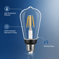Bombilla LED de Filamento A60 Resistente a Altas Temperaturas y a Impactos