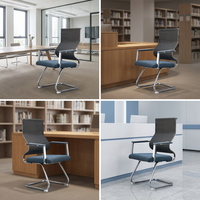 Chaise de bureau exécutive à dossier moyen en maille, économique, avec accoudoirs - Conception ergonomique pour le bureau à domicile et la salle de sport