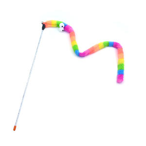 Palo de broma interactivo para gatos, juguete colorido de gusanos suaves, venta al por mayor - Product Image 5