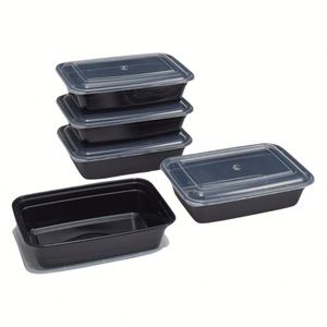 Contenedores Desechables de Plástico para Preparación de Comidas, Aptos para Microondas, Ecológicos, Reciclables, con Tapas Herméticas, Rectangulares, de 28 oz - Product Image 1