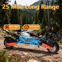 Elektrikli Scooter 48V 16Ah 1600W Fırçasız 40-50km Menzil 11 İnç Lastik Katlanabilir Tam Süspansiyonlu Yetişkin Yolcu İki Tekerlekli E-Scooter