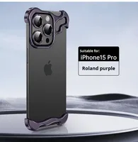 Cross-Border pour 17Pro Phone Case TPU Anti-Fingerprint Metal Corner Cushion Anti-Drop Frameless 16Promax Luxury