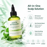 Huile Essentielle pour Soins Capillaires à la Menthe Poivrée et au Romarin, Extraits Végétaux Pressés à Froid pour Usage Quotidien
