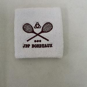 Özel Logo nakış yumuşak pamuk atletik Terry bez örme atletik ter bandı bileklik - Product Image 4