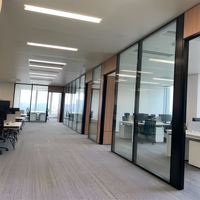 Mur panoramique double vitrage en aluminium modulaire à installation rapide de 100 mm |   Cloison acoustique prête à l'emploi