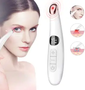 Best selling products 2023 Heated Eye Pen Massager with red light and vibration wand for Eye Wrinkles and Dark Circles Removal