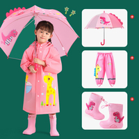 Imperméable à capuche réfléchissant pour enfants, motif dessin animé, en EVA épais, grande taille, avec sac de rangement pour l'école, la randonnée et les activités de plein air