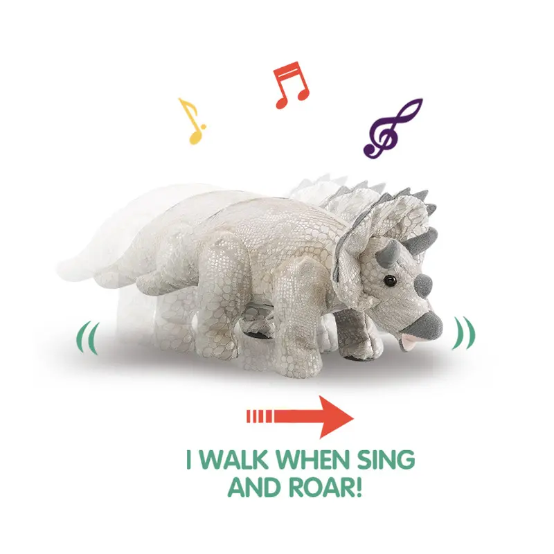 Ept Mainan Listrik Bernyanyi Berjalan Dinosaurus Lembut Hewan Triceratops Kontrol Inframerah Boneka & Hewan Grosir Mainan Hewan Peliharaan Mewah