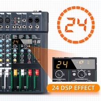 Depusheng FG12 Nouvelle conception Intégration de 24 effets de réverbération 12 canaux Mixeur audio numérique DJ MP3