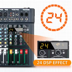 Depusheng FG12 Mixer Audio DJ Digital Musik MP3 12 Saluran Efek Gema 24 Bawaan Desain Baru