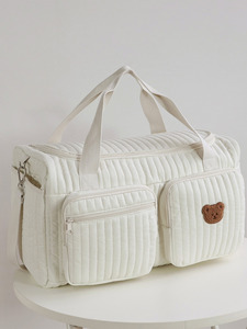 Özel fermuar büyük kapasiteli anne Tote çanta kapitone bezi organizatör arabası taşınabilir asılı moda bebek için - Product Image 4