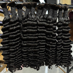 Cabello humano ondulado en volumen para trenzas, sin trama, negro natural, suave y con volumen, para usar en trenzas estilo boho. - Product Image 6