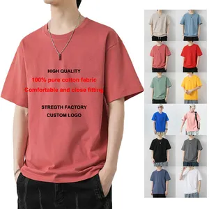 Unisex gewaschen Übergröße Vintage individuell 100 Prozent Baumwolle einfarbiges T-Shirt Online