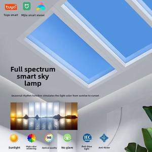 Lámpara de <span class=keywords><strong>Techo</strong></span> LED Skylight, Hierro+Aluminio, Moderna, Simulación de Luz Solar Inteligente, Control Tuya, IP66, Ahorro de Energía, Residencial y Comercial - Product Image 1