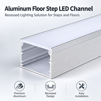 Profilé LED encastré en aluminium pour éclairage linéaire au sol, escalier, allée, système d'éclairage intérieur