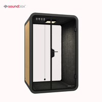 Cabine téléphonique de bureau insonorisée pour conversation silencieuse, avec logo blanc OEM, pour 2 personnes, double chaise
