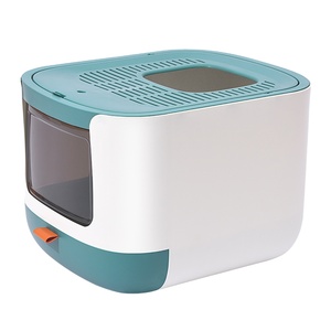 PAKEWAY OEM ODM New Closed Cat Toilet Plastic Large Space lettiera per gatti vassoi per lettiera per gatti - Product Image 1