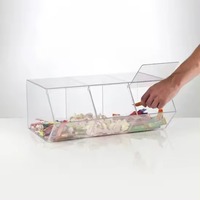 Boîte de présentation en acrylique transparente personnalisée faite à la main pour bonbons et chocolats avec rangement pour magasin et utilisation en extérieur