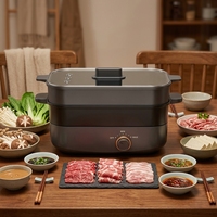 Prix usine 5L cuisinière électrique multifonctionnelle antiadhésive carrée marmite poêle à frire en verre trempé économiseur d'énergie pour le ménage