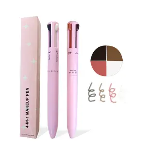 Best Selling High Quality Vegan Private Label Highlighter Pen Lip Liner Eyeliner Eyebrow Pen 4 In 1 Make Up Pen Wholesale