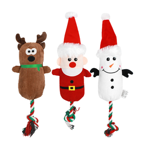 Yeni noel <span class=keywords><strong>2026</strong></span> klasik hiçbir floresan ajan geyik noel baba kardan adam Pet kedi köpek peluş gıcırtılı çiğneme noel oyuncaklar - Product Image 3